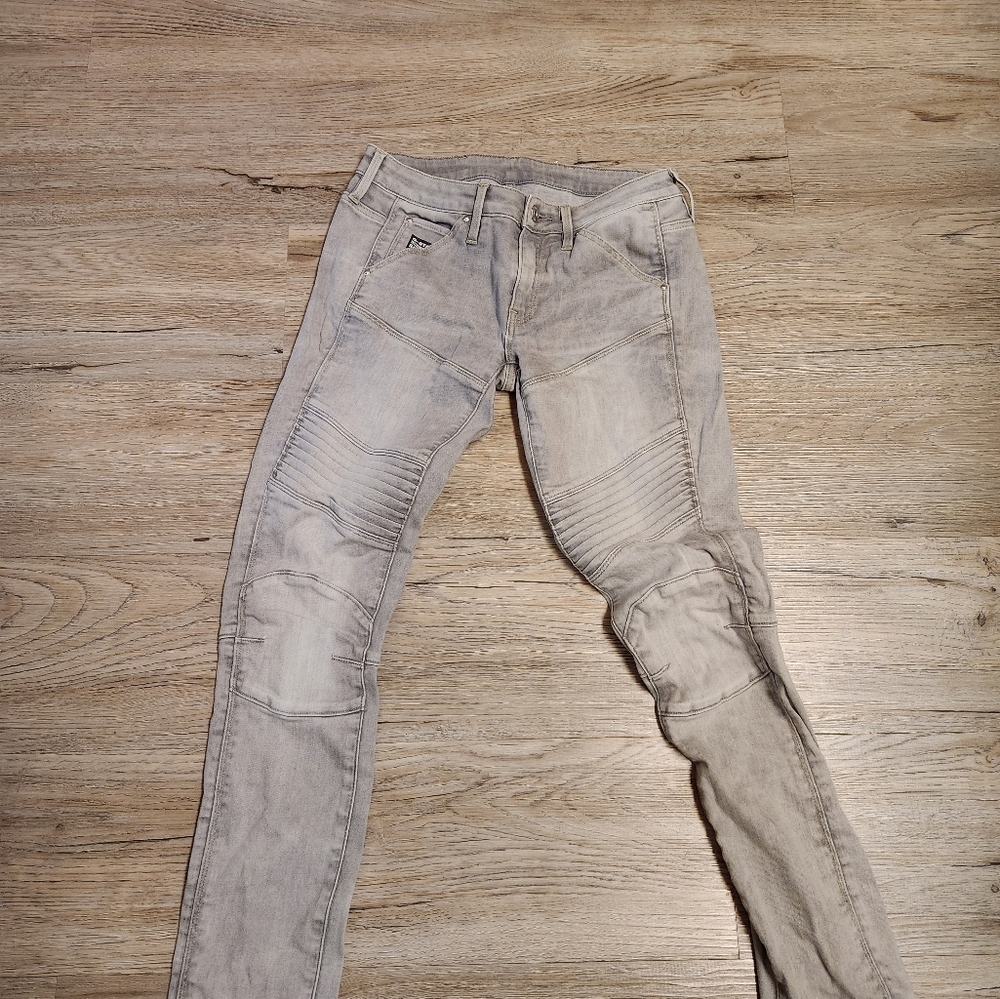 G-star 5622 custom moto jeans, light grey, 26x32